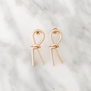 Metal Gold Color Knotted Geometric Fashion Earrings